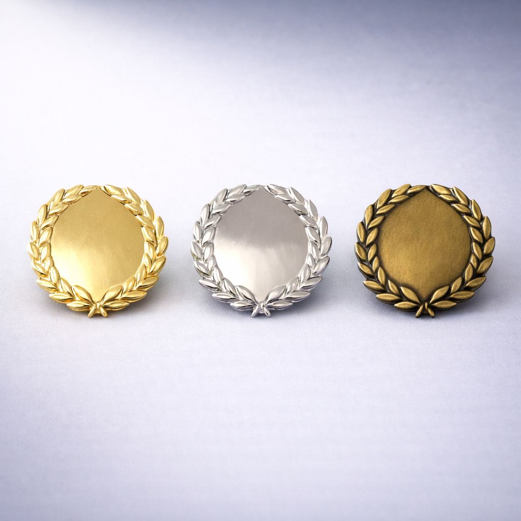 Ansteckpin Lorbeerkranz gravierbar Gold Silber Bronze