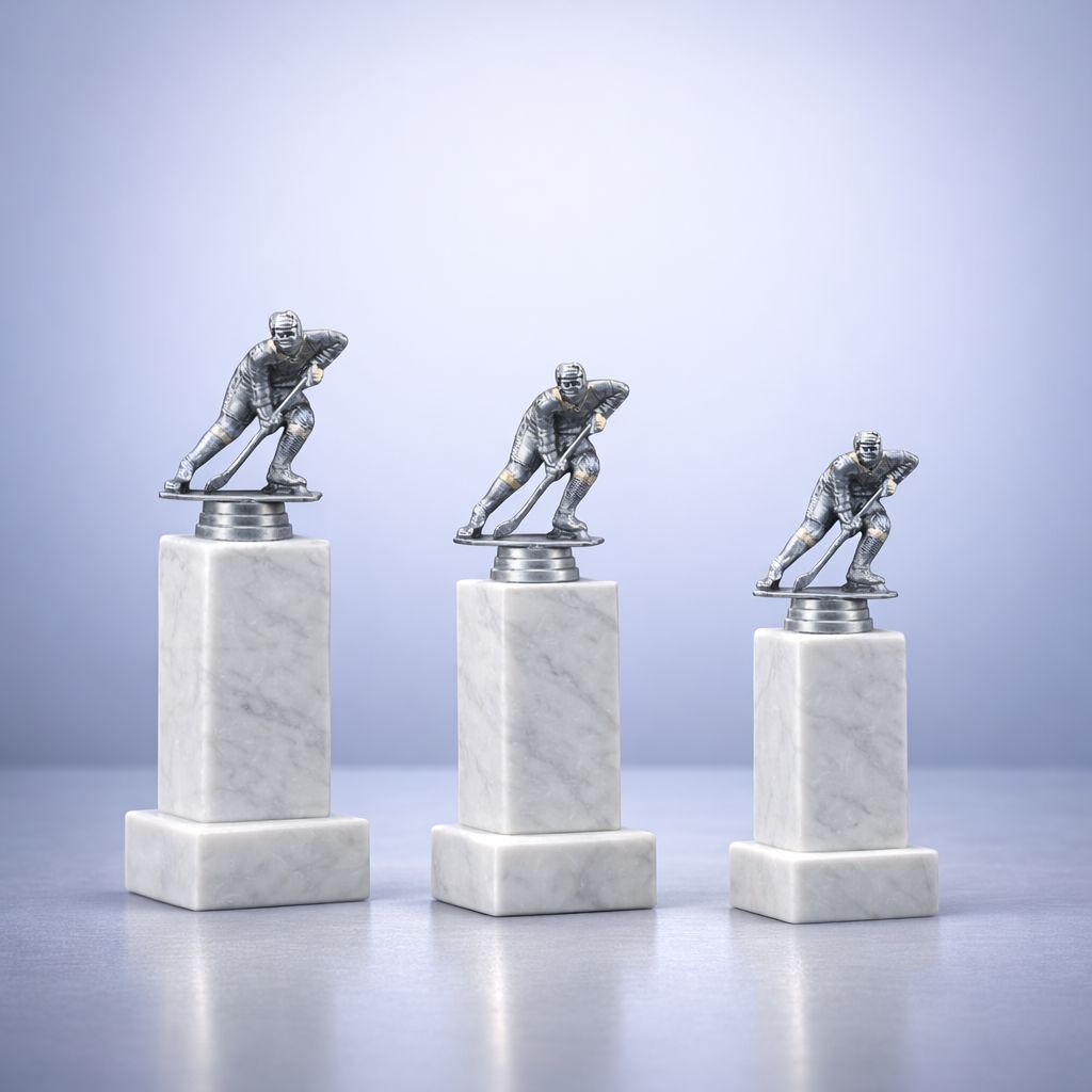 Eishockey Standtrophäe Spieler auf Marmorsockel