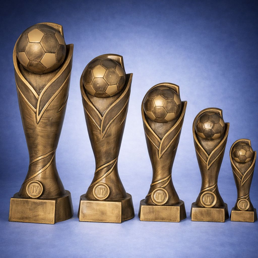 Fußballpokal „Titan Cup“ 5er Serie ab € 13,00 Fußballpokal Titan Cup Resin Trophy mit Ball 5er Serie Turnierpokal Greinecker Pokale Salzburg