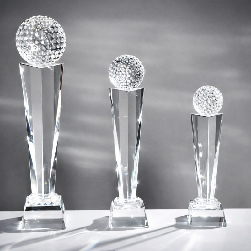 Golfaward Crystal Champion aus Glas mit Kristallglas-Golfball