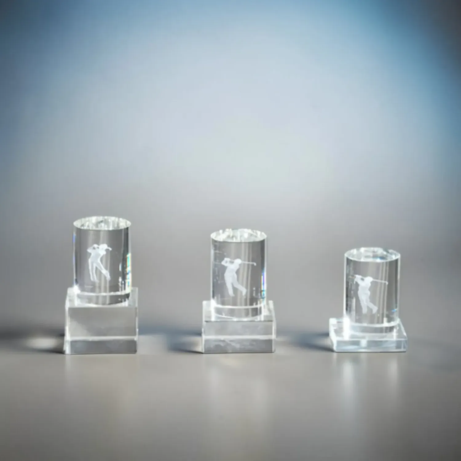 Golfaward Crystal Golfer aus Glas mit 3D graviertem Golfer