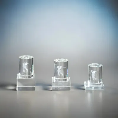 Golfaward Crystal Golfer aus Glas mit 3D graviertem Golfer