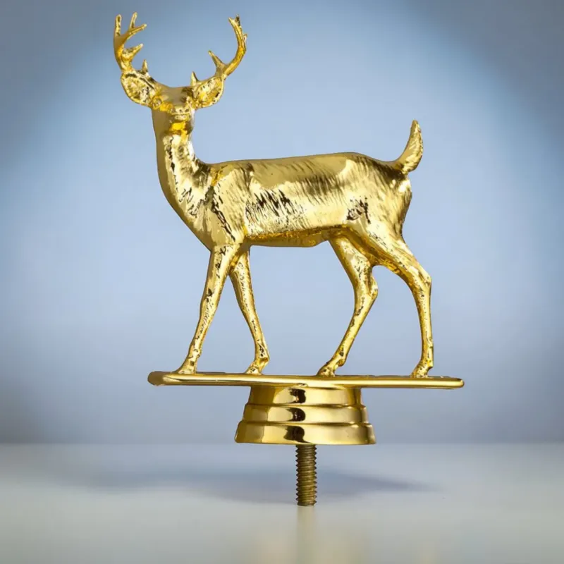 Goldene Hirsch Schraubfigur für Pokale Jagdfigur Pokalaufsatz