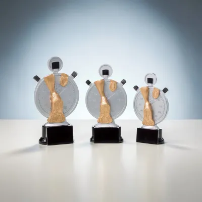 Resintrophäe Speed Trophy ab € 12,90 Resintrophäe Speed Trophy mit Stoppuhr Motiv auf schwarzem Sockel