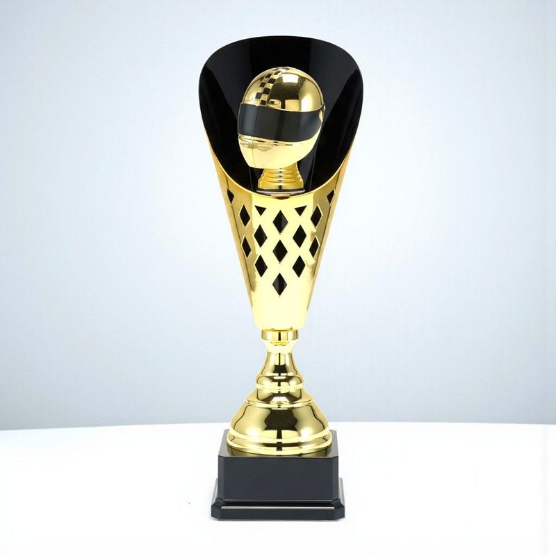 Motorsport Pokal Ignition modern gold schwarz 3 Größen Gravur