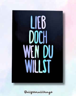 Lieb doch wen du willst Postkarte 🌈 Liebe, Queer, Pride, CSD, Trans, Nonbinary, Bi