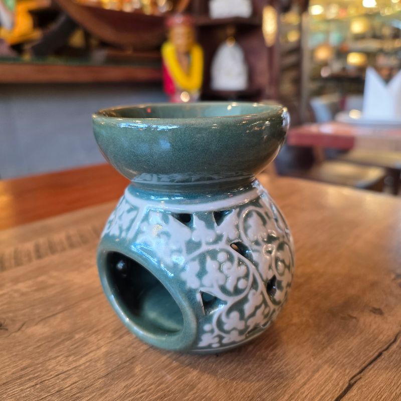 Ceramic Aroma Oil Burner - Green Bodhi