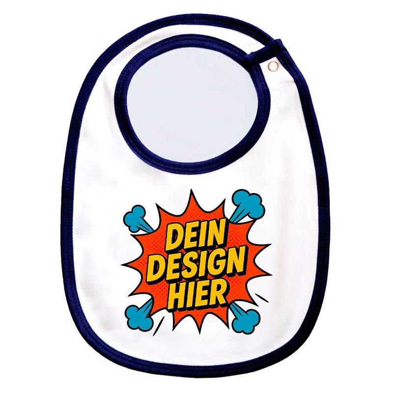 Babylatz, Farbe Navy/Weiß (Inkl. einem Druckbereich)