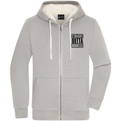 "Straight outta Rhoihesse" Zip-Jacket mit kuscheligem Sherpa-Futter (Teddy-Look)