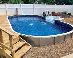 Semi Inground Pool Oval Shape