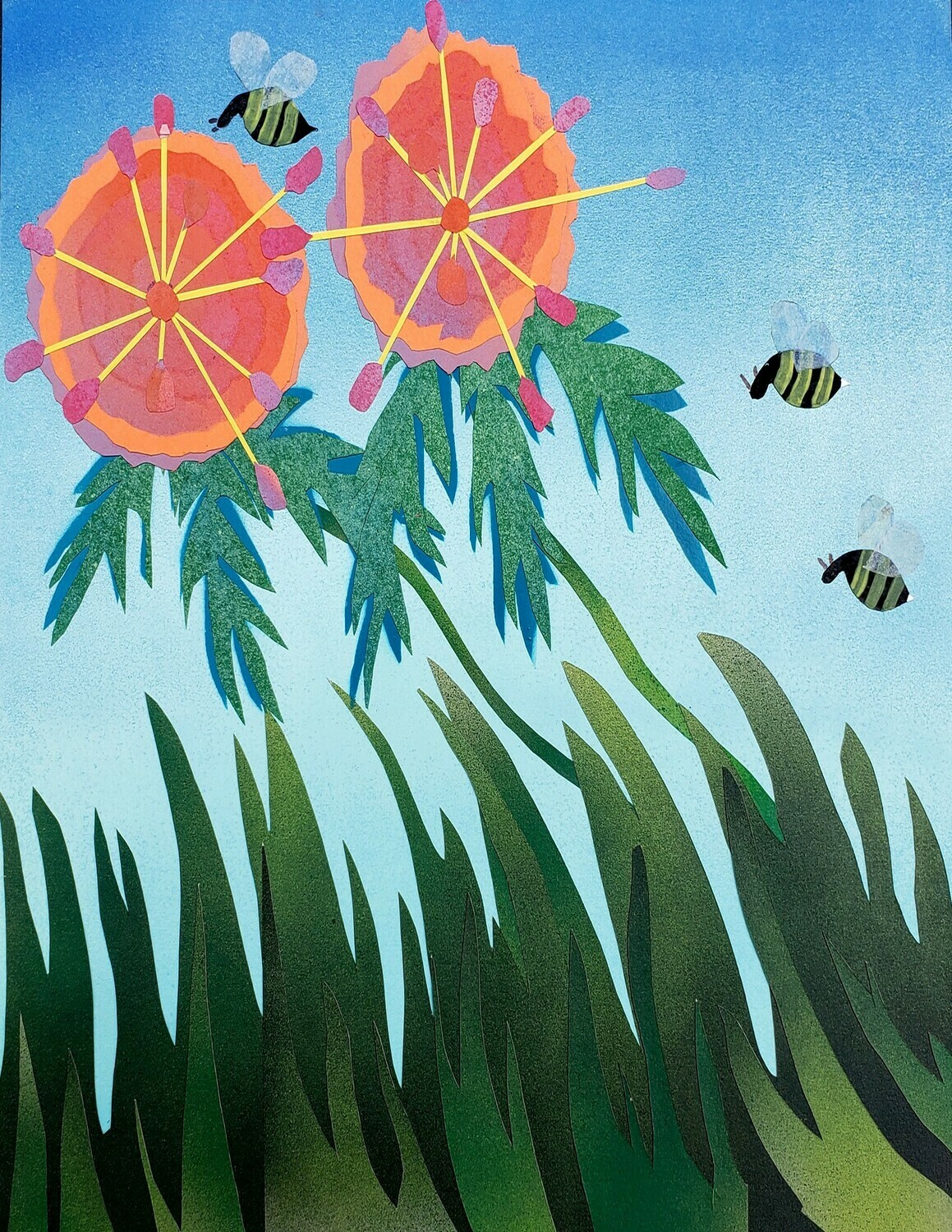 Bee &amp; Flower 20x20
