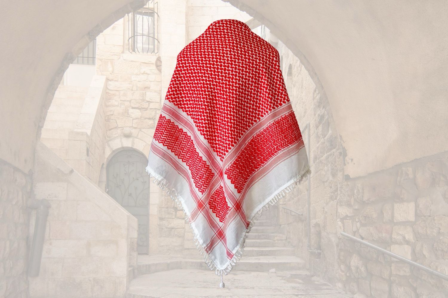 Red Keffiyeh with Tassels