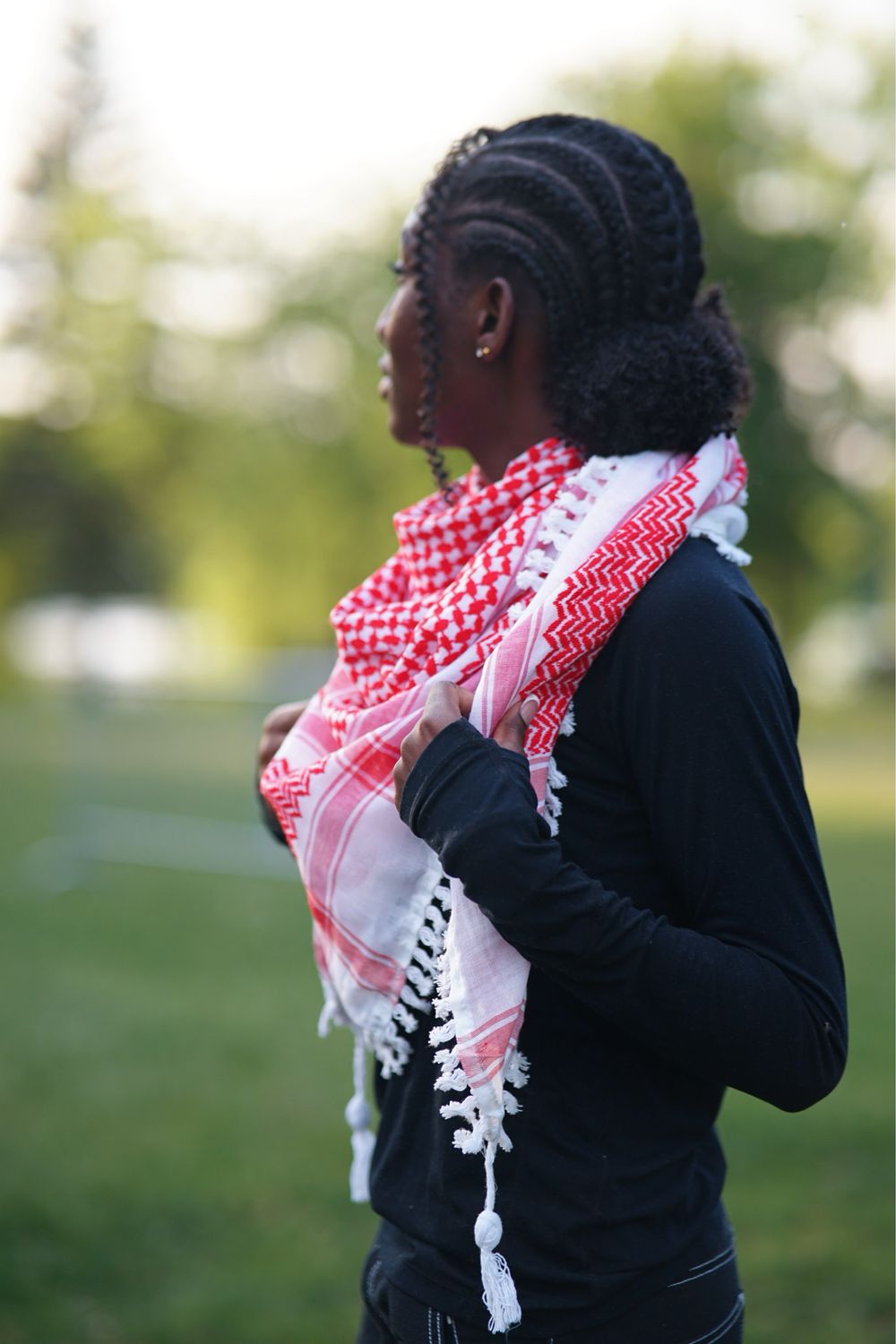 Red Keffiyeh with Tassels
