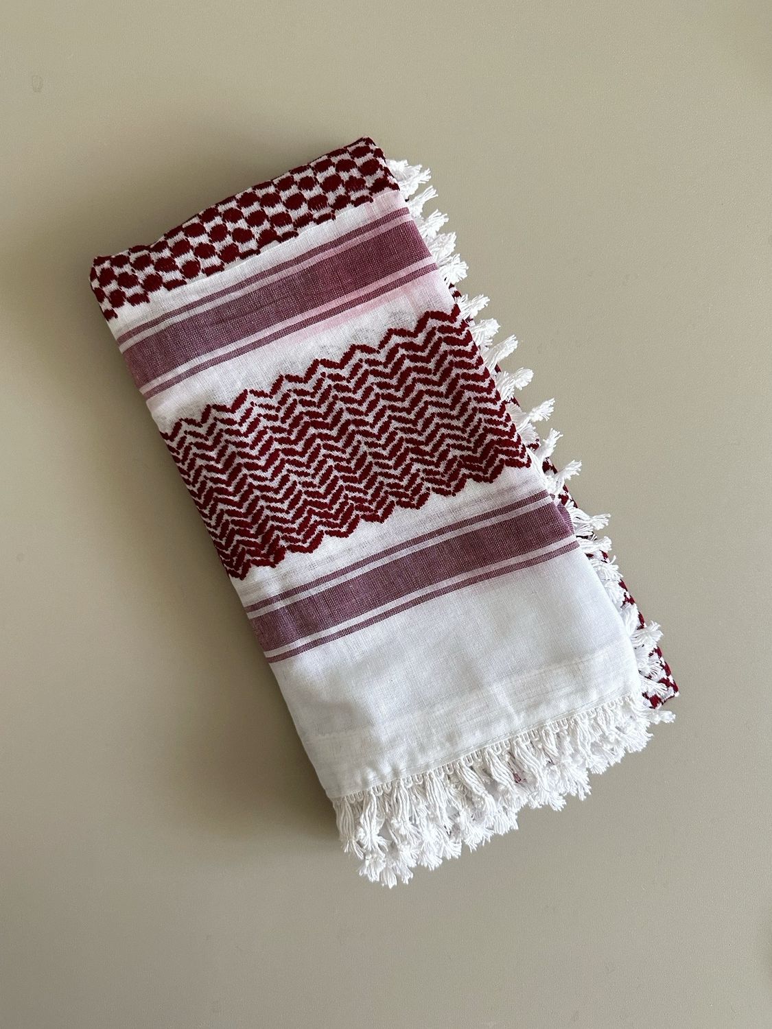 Bordeaux Keffiyeh with Tassels