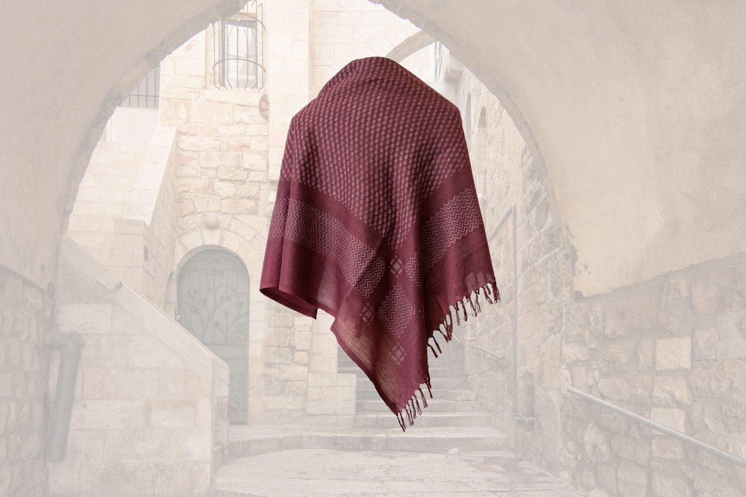 Burgundy Printed Keffiyeh