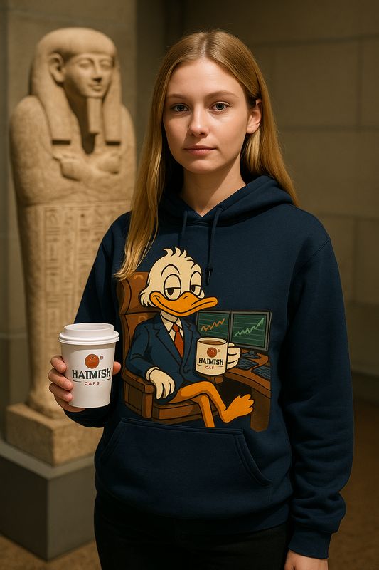 Haimish Café “First Edition” Hoodie — Wall St. Duck  and   THE HAIMISH CHANCELLOR Edition
