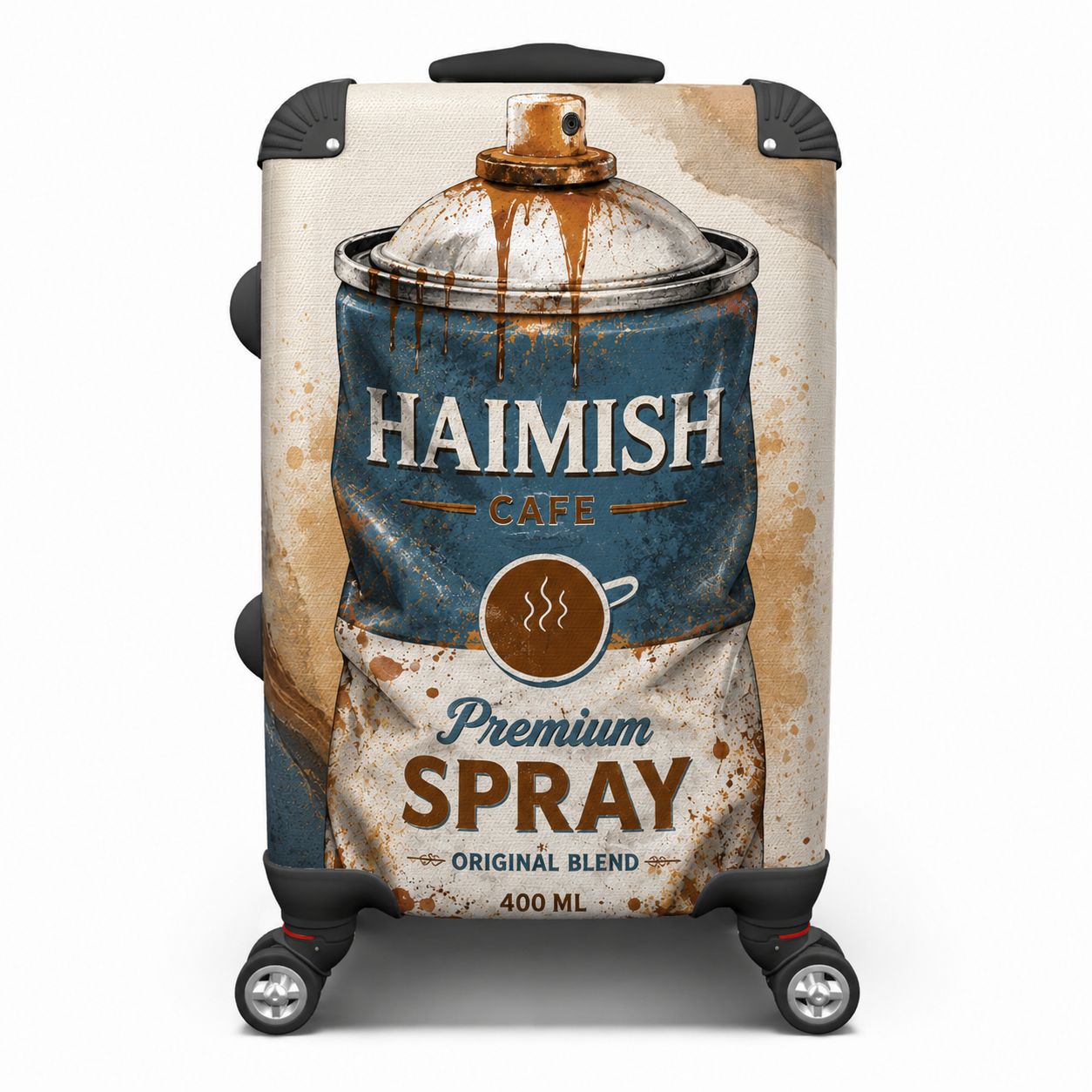 Haimish Cafe Spray Paint pop art luggage