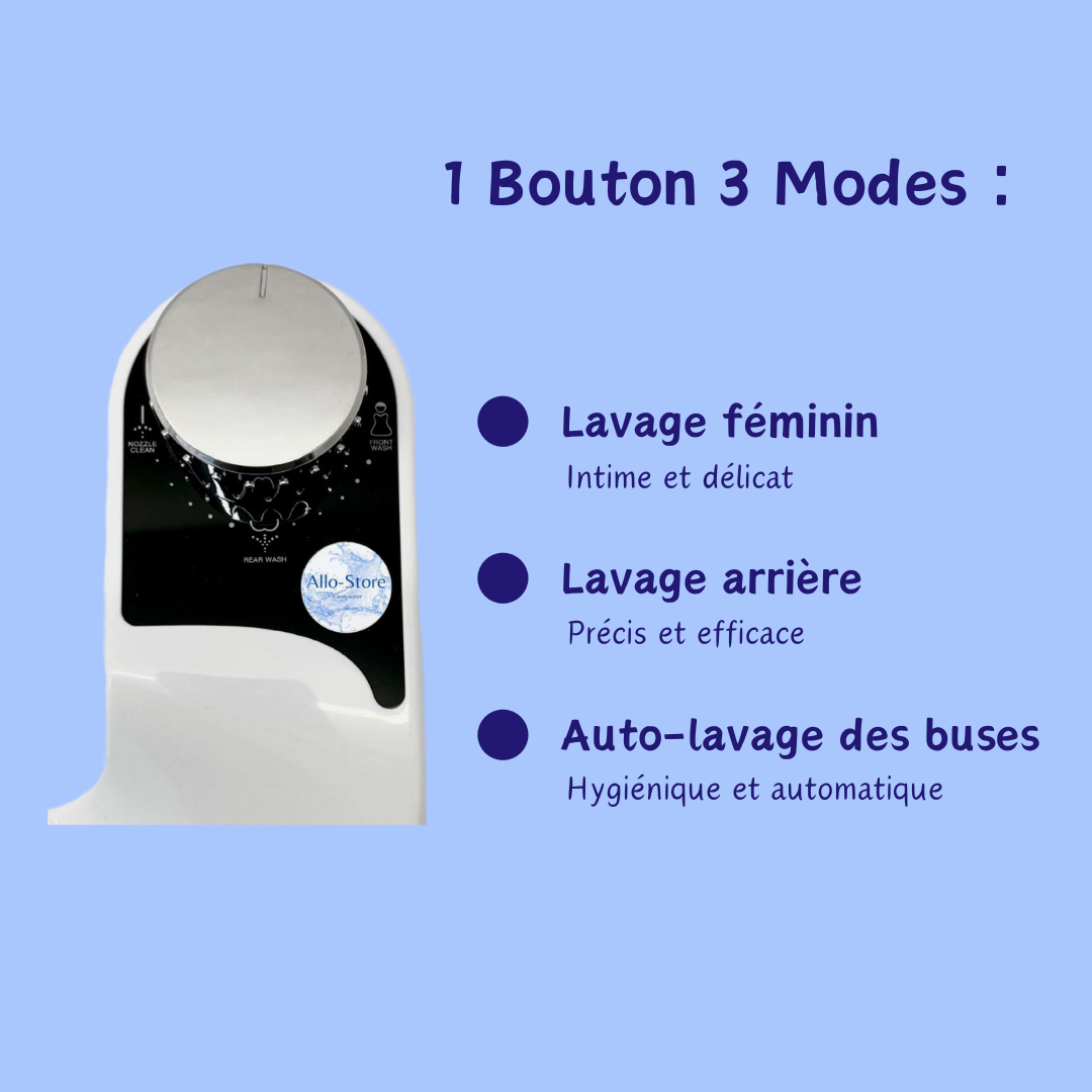 Bidet de Toilettes Allo-Store avec Buses Rétractables et Commandes Intégrées