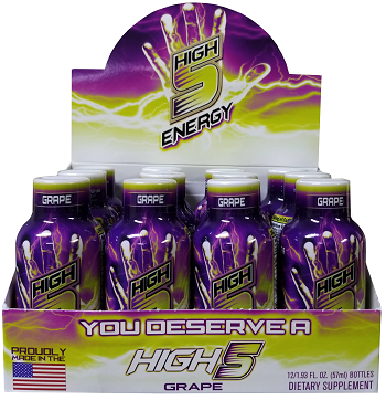High 5 Energy Shots Grape (Case of 12 bottles)