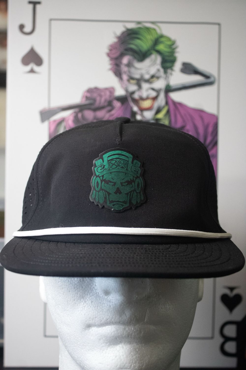 Black Hat - Green Aztyanz logo with White Rope