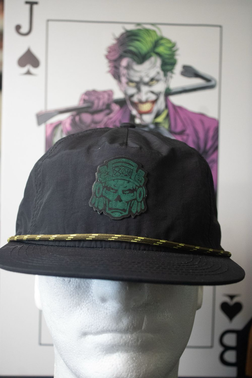 Black Hat - Green Aztyanz logo with Yellow Rope