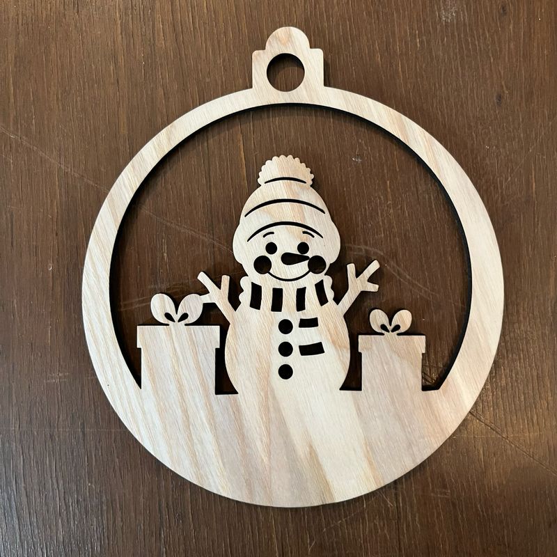 Weihnachtsanhänger Größe L Schneemann