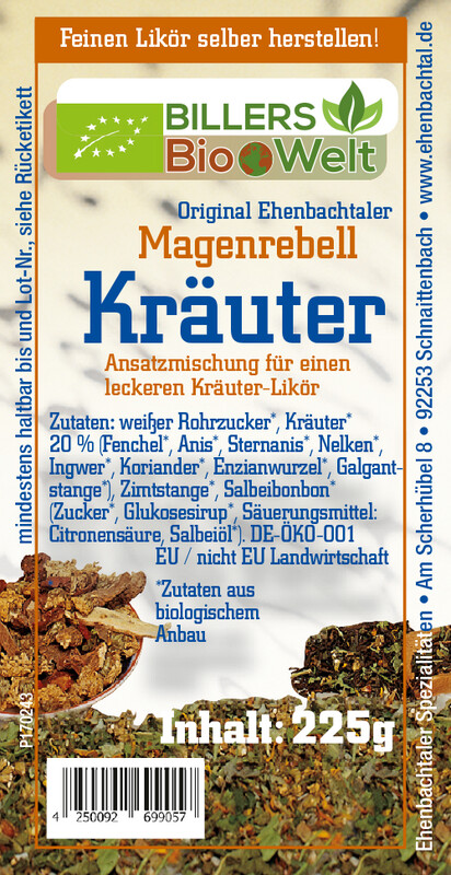 Erich Biller Bio Magenrebell Kräuter Erich Biller Bio Magenrebell Kräuter Etikett