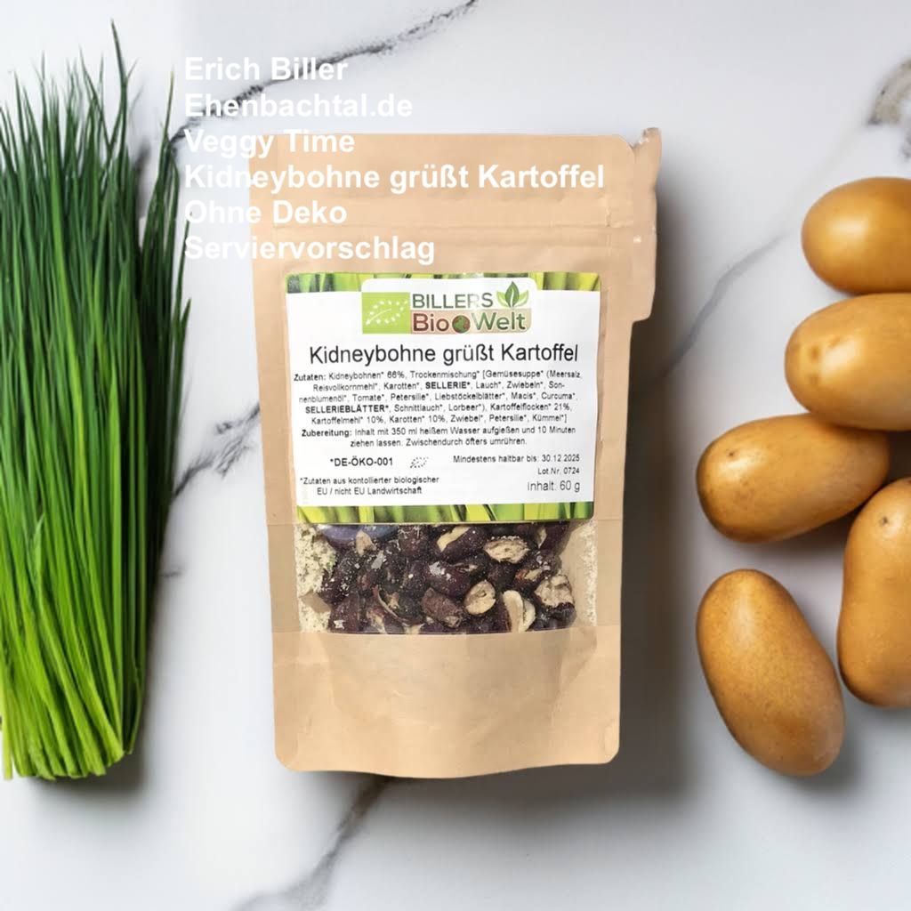 Erich Biller Bio Veggy Time Kidneybohne grüßt Kartoffel
