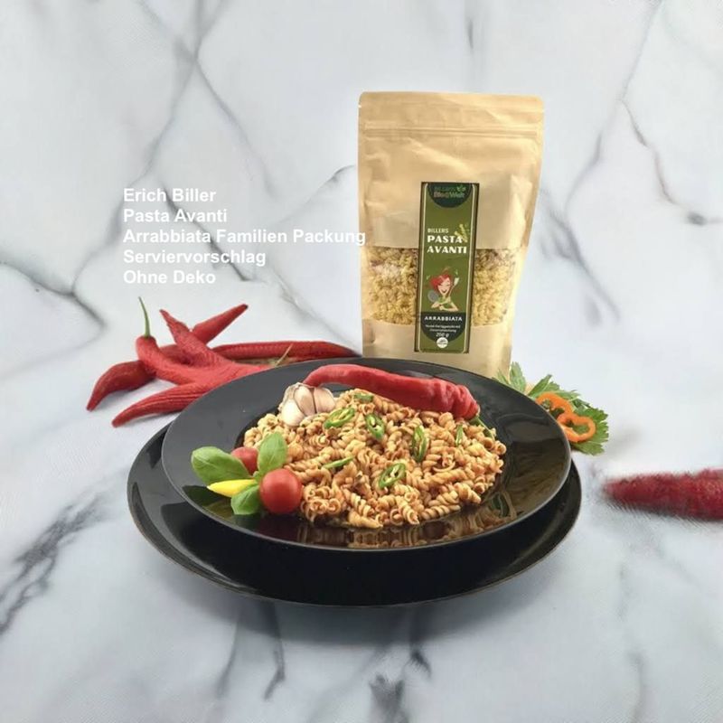 Erich Biller Bio Pasta Avanti Arrabbiata Familien Packung Erich Biller Bio Pasta Avanti Arrabbiata Familien Packung