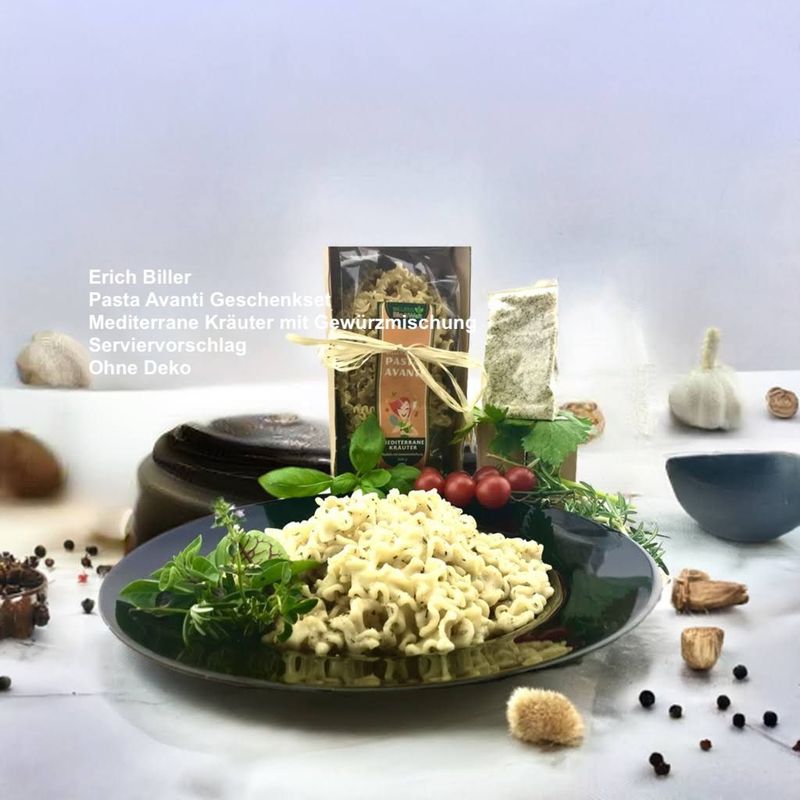 Erich Biller Bio Pasta Avanti Geschenkset / Pasta Set Mediterrane Kräuter + Bio Gewürzmischung Erich Biller Bio Pasta Avanti Geschenkset / Pasta Set Mediterrane Kräuter + Bio Gewürzmischung