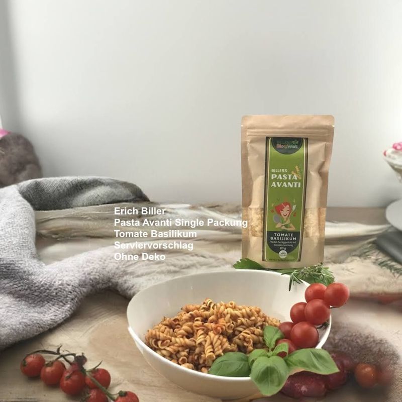 Erich Biller Bio Pasta Avanti Tomate Basilikum Single Packung Erich Biller Bio Pasta Avanti Tomate Basilikum Single Packung