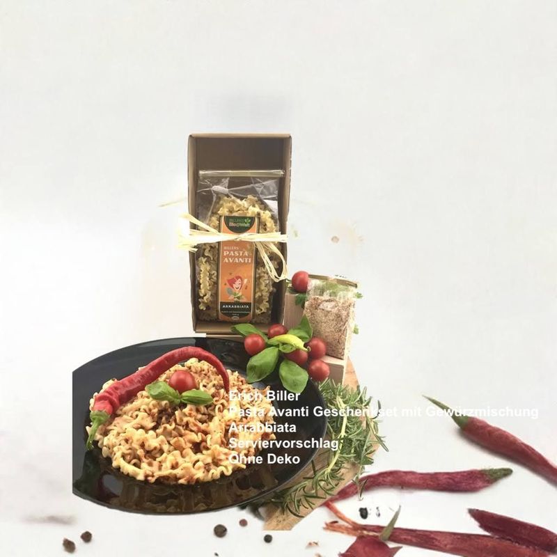 Erich Biller Bio Pasta Avanti Geschenkset Arrabbiata + Würzmischung Erich Biller Bio Pasta Avanti Geschenkset Arrabbiata + Würzmischung