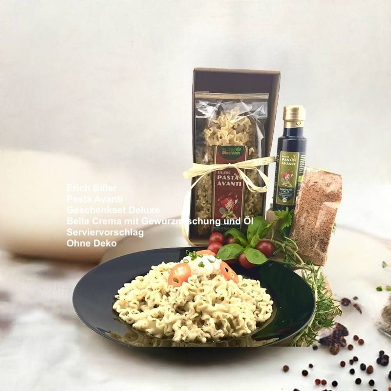 Erich Biller Bio Pasta Avanti Geschenkset Bella Crema + Würzmischung + Öl Erich Biller Bio Pasta Avanti Geschenkset Bella Crema + Würzmischung + Öl