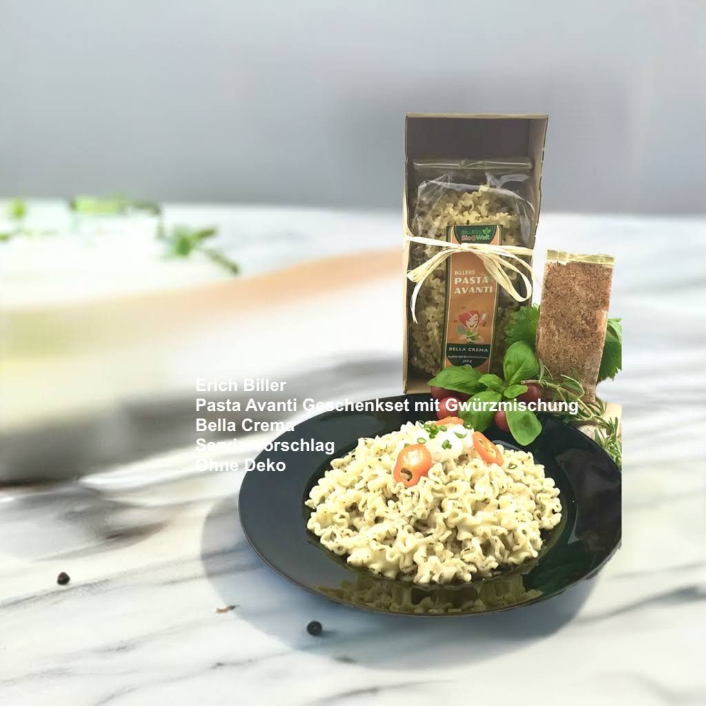 Erich Biller Bio Pasta Avanti Geschenkset / Pasta Set Bella Crema + Bio Gewürzmischung