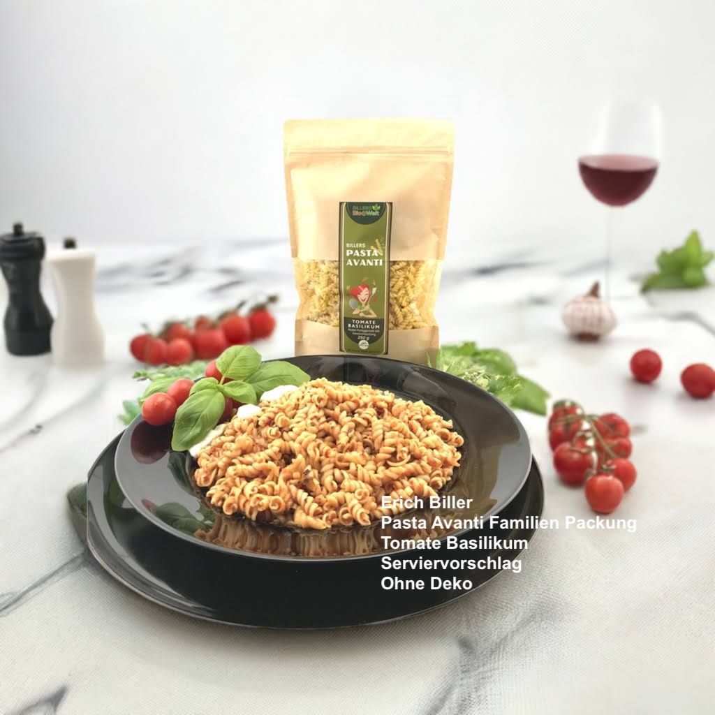 Erich Biller Bio Pasta Avanti Tomaten Basilikum Familien Packung