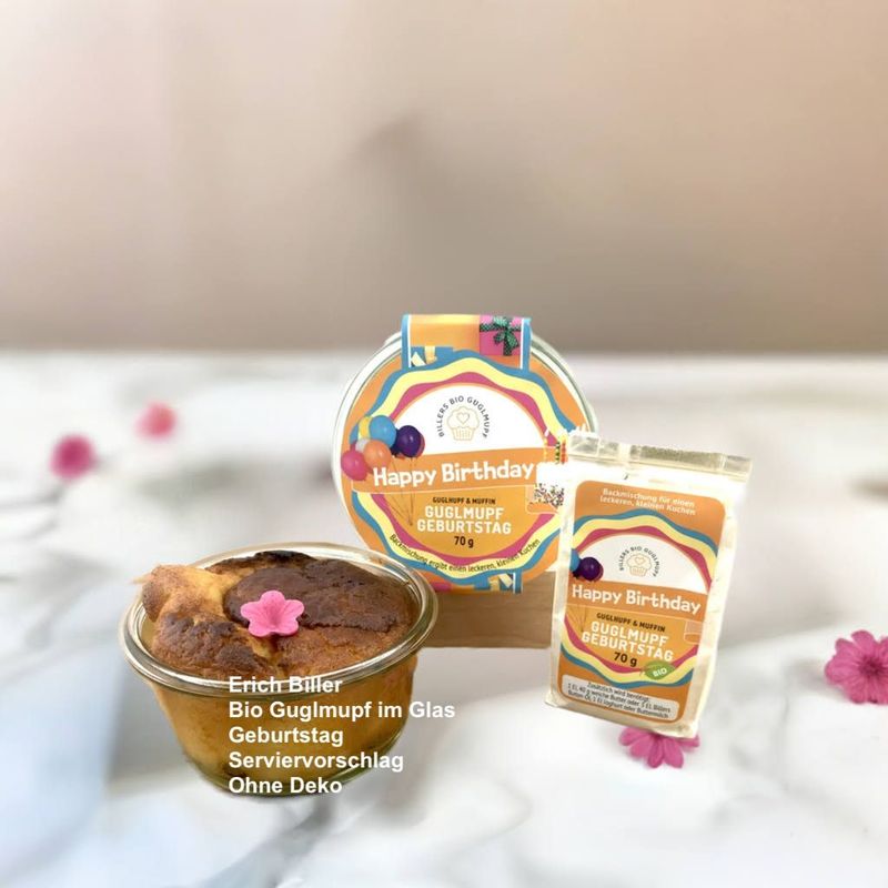 Erich Biller Bio Guglmupf Muffin Geburtstag mit Glasform Erich Biller Bio Guglmupf Muffin Geburtstag mit Glasform