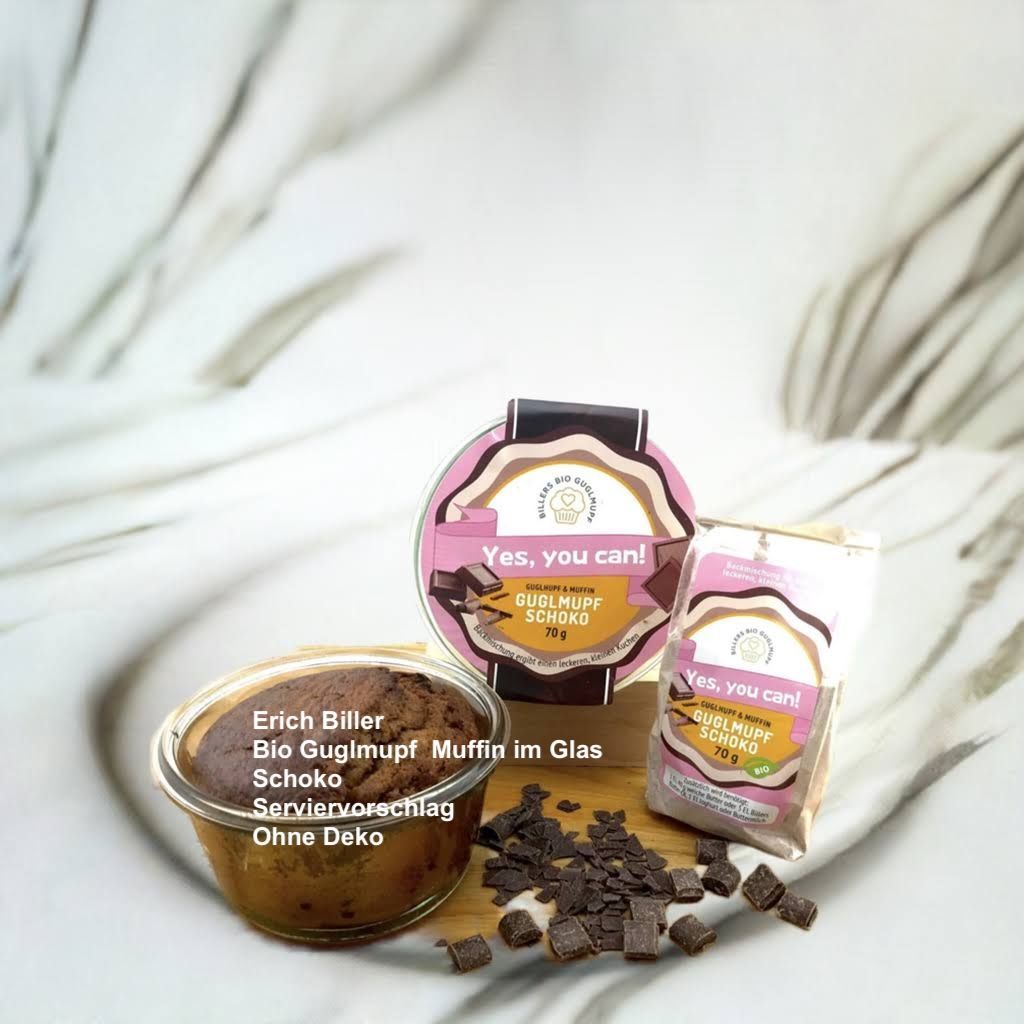 Erich Biller Bio Guglmupf Muffin Schoko mit Glasform