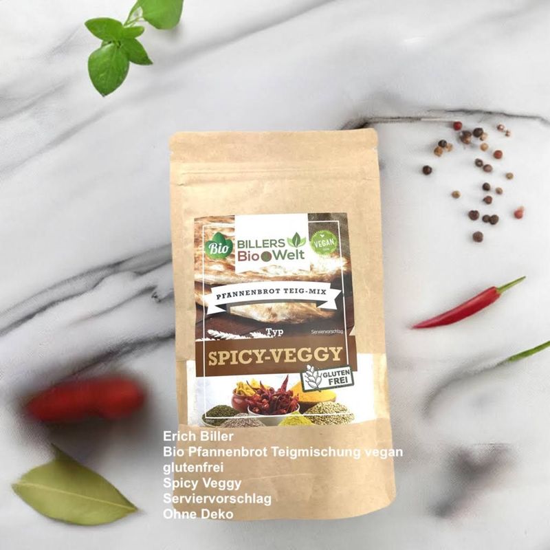 Erich Biller Bio Pfannenbrot Spicy Veggy Erich Biller Bio Pfannenbrot Spicy Veggy