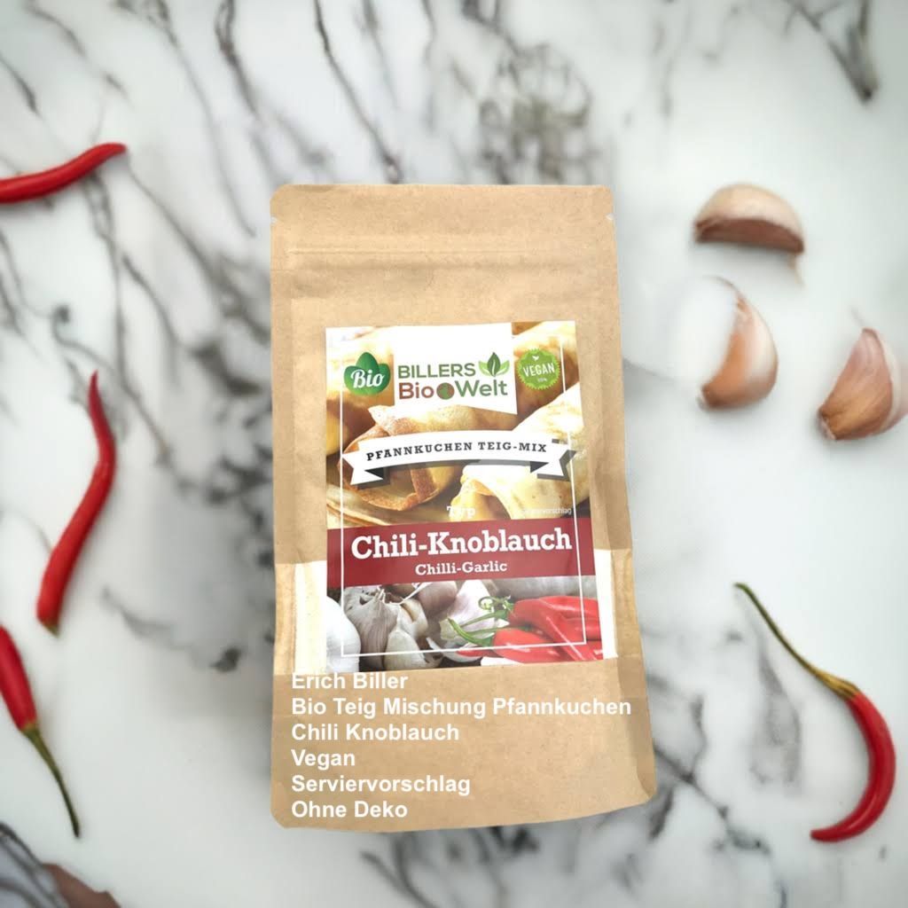Erich Biller Bio Teig Mischung Pfannkuchen Chili Knoblauch