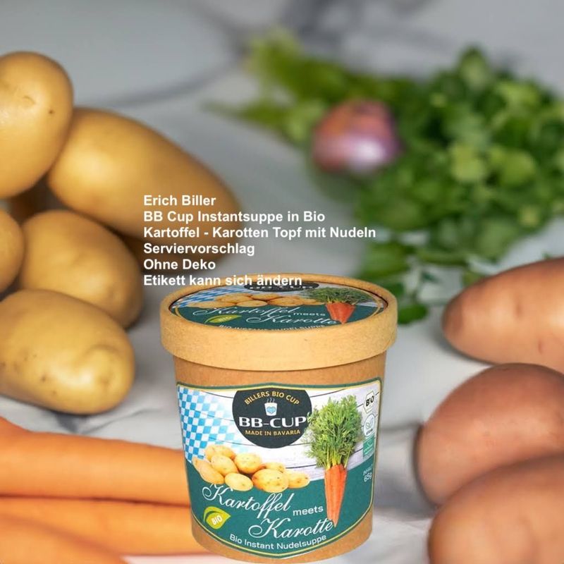 Erich Biller BBCup Bio Instantsuppe Kartoffel - Karotten Erich Biller BBCup Bio Instantsuppe Kartoffel - Karotten
