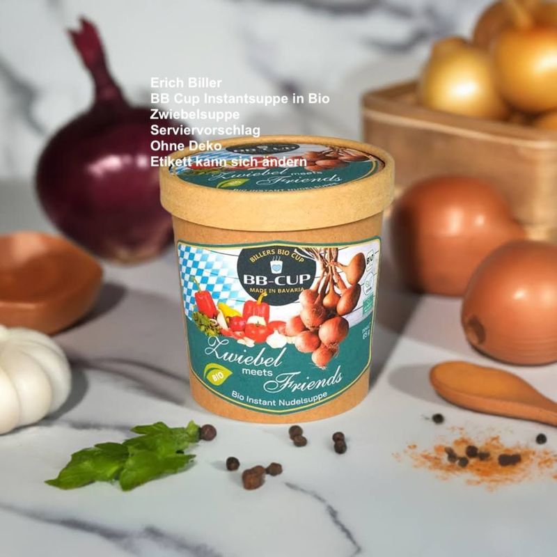 Erich Biller BBCup Bio Instantsuppe Zwiebelsuppe Erich Biller BBCup Bio Instantsuppe Zwiebelsuppe