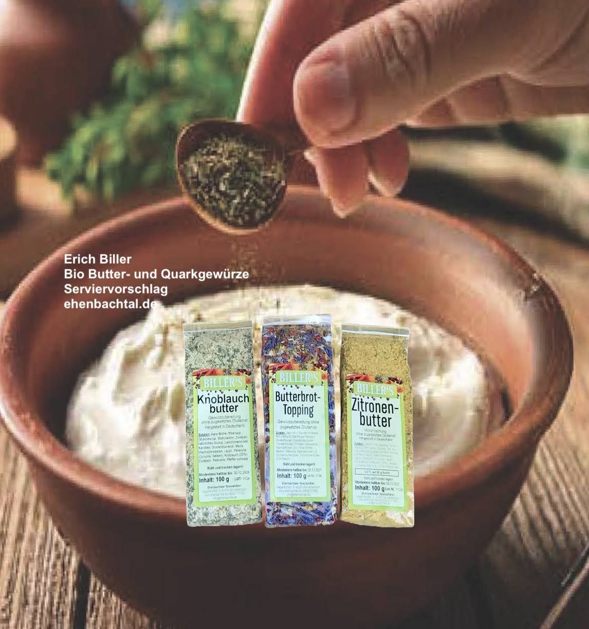 Erich Biller Bio Butter-Gewürz Kräuterbutter (Gewürzzubereitung)