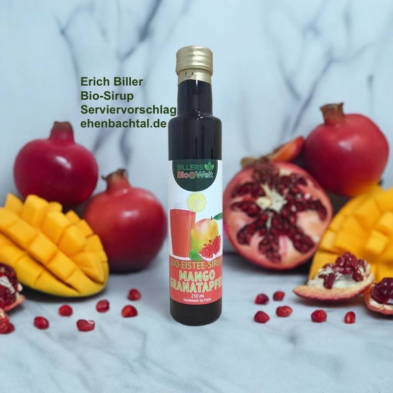 Erich Biller Bio Sirup Eistee Mango-Granatapfel Erich Biller Bio Sirup Eistee Mango-Granatapfel