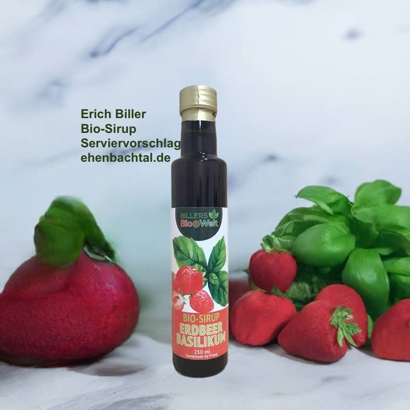 Erich Biller Bio Sirup Limonaden Erdbeer-Basilikum Erich Biller Bio Sirup Limonaden Erdbeer-Basilikum