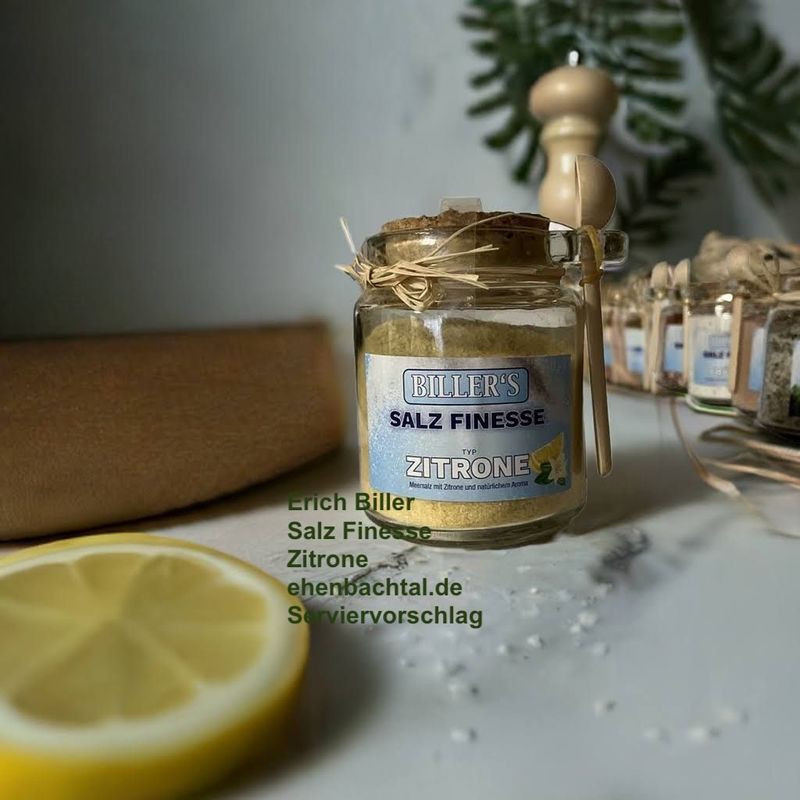 Erich Biller Salz Finesse Zitrone, 250g Glas Erich Biller Salz Finesse Zitrone, 250g Glas