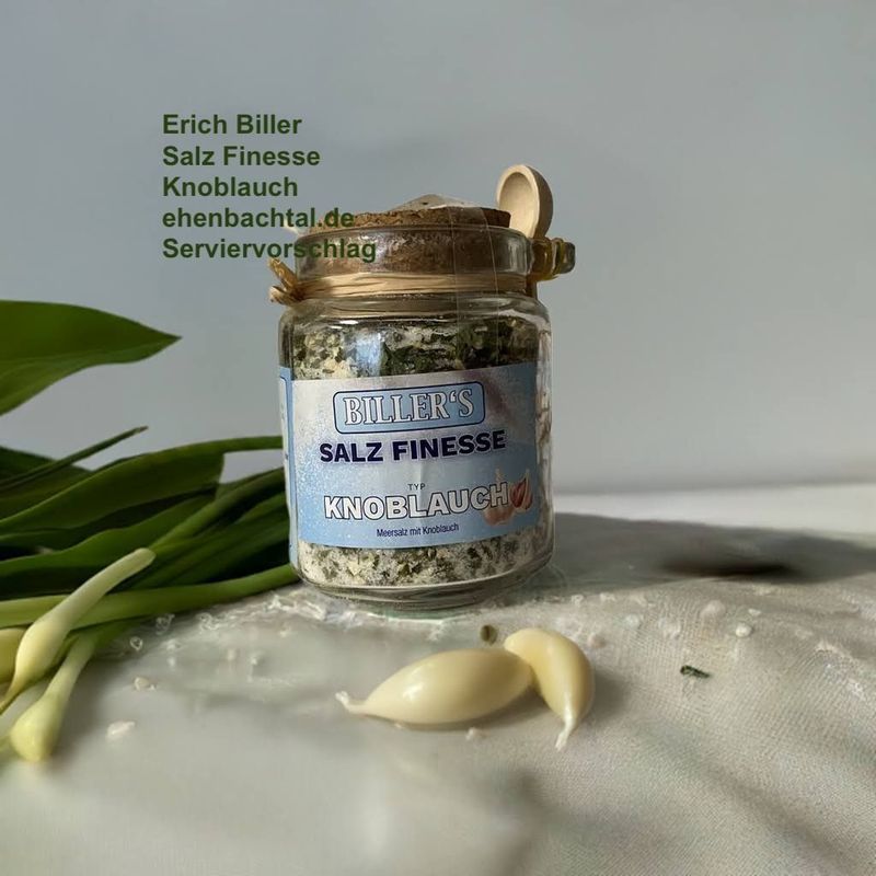 Erich Biller Salz Finesse Knoblauch, 250g Glas Erich Biller Salz Finesse Knoblauch, 250g Glas