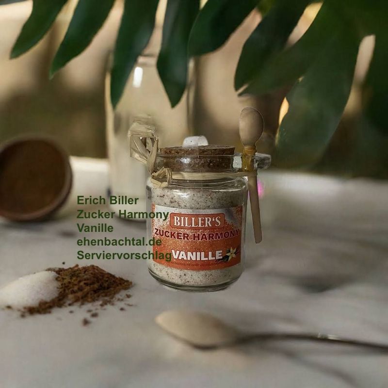 Erich Biller Zucker Harmony Vanille 220g Glas Erich Biller Zucker Harmony Vanille 220g Glas