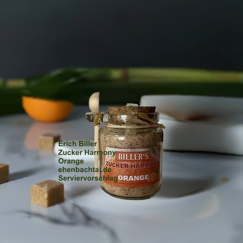 Erich Biller Zucker Harmony Orange 220g Glas