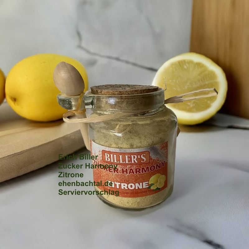 Erich Biller Zucker Harmony Zitrone 220g Glas Erich Biller Zucker Harmony Zitrone 220g Glas