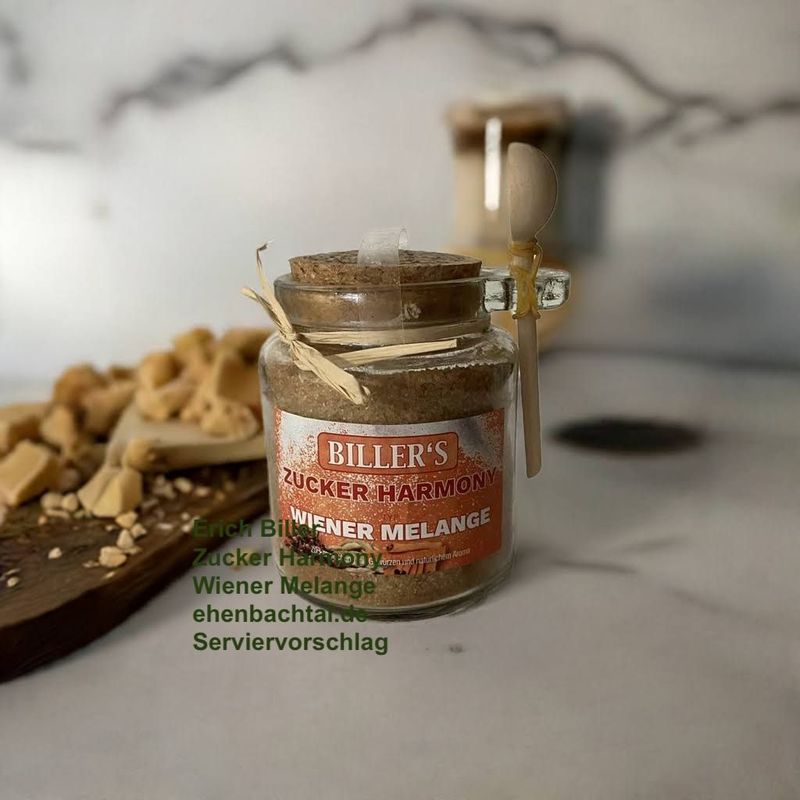 Erich Biller Zucker Harmony Wiener Melange 220g Glas Erich Biller Zucker Harmony Wiener Melange 220g Glas